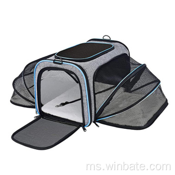 Beg pembawa beg perjalanan haiwan peliharaan dengan pad bulu